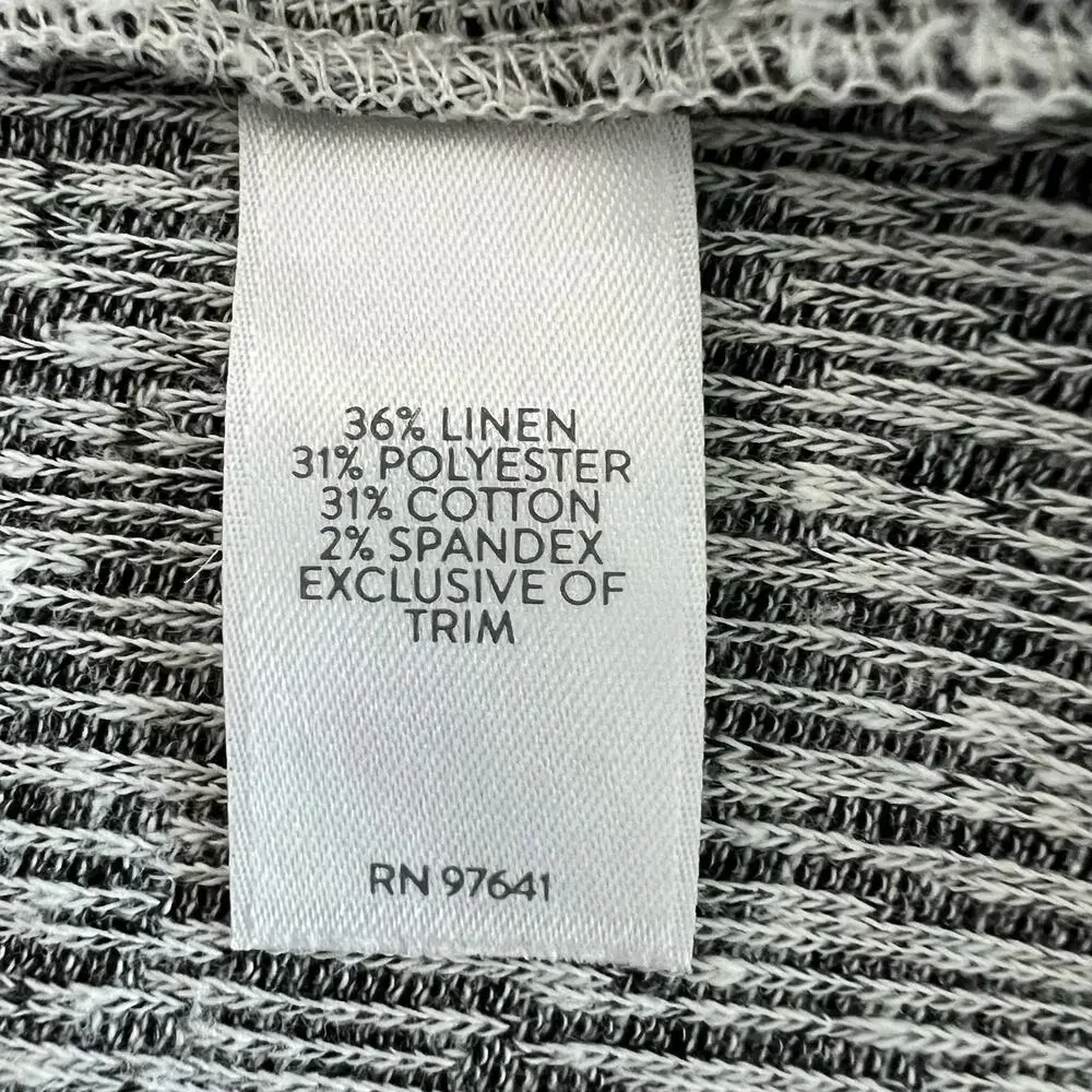 J Jill Pure Jill Tunic Womens Sz M Linen Blend Knit Gray Heather 3/4 Sleeve - Picture 6 of 8